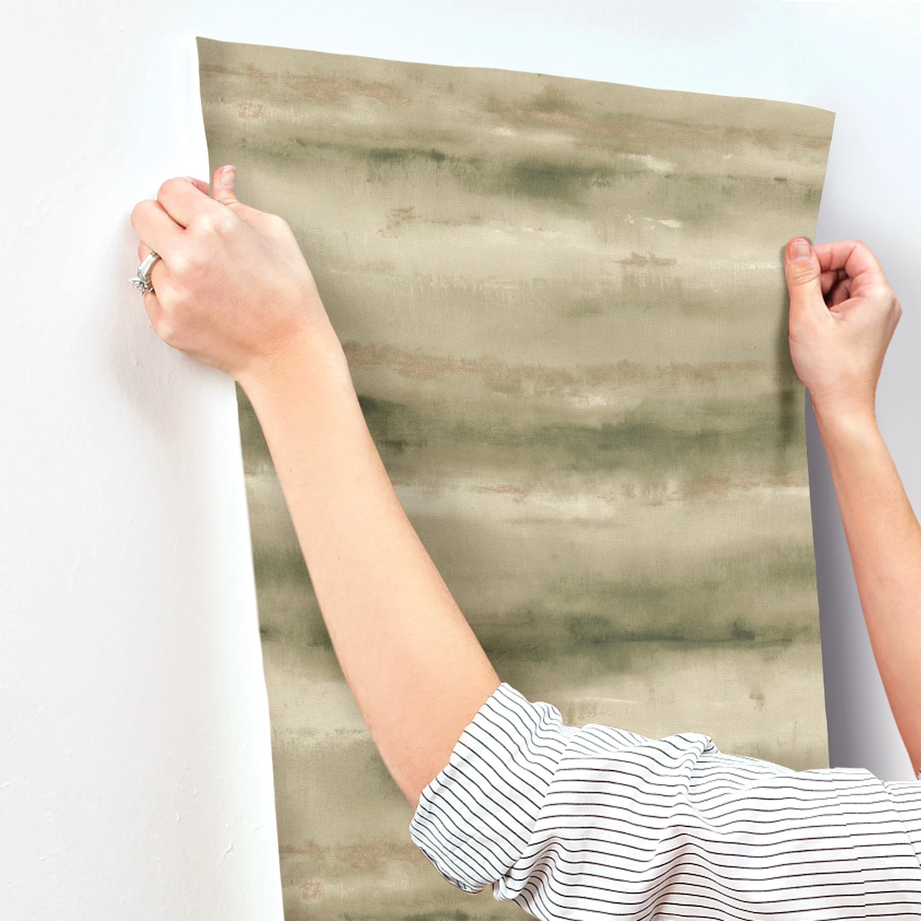 A-Street Prints 4202-481655 Ayla Green Abstract Stripe Wallpaper - Image 4