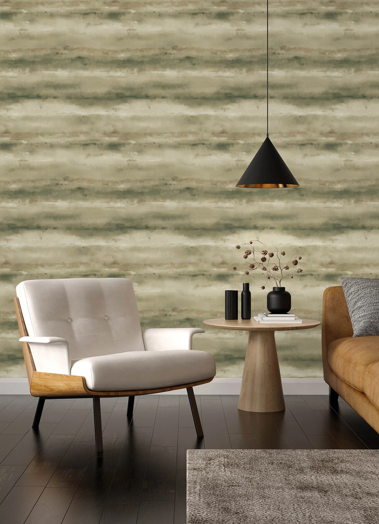 A-Street Prints 4202-481655 Ayla Green Abstract Stripe Wallpaper - Image 5