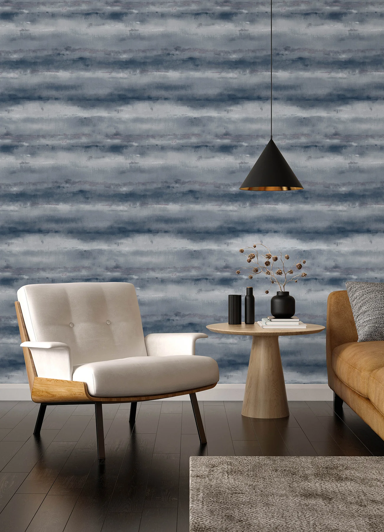 A-Street Prints 4202-481662 Ayla Indigo Abstract Stripe Wallpaper - Image 4