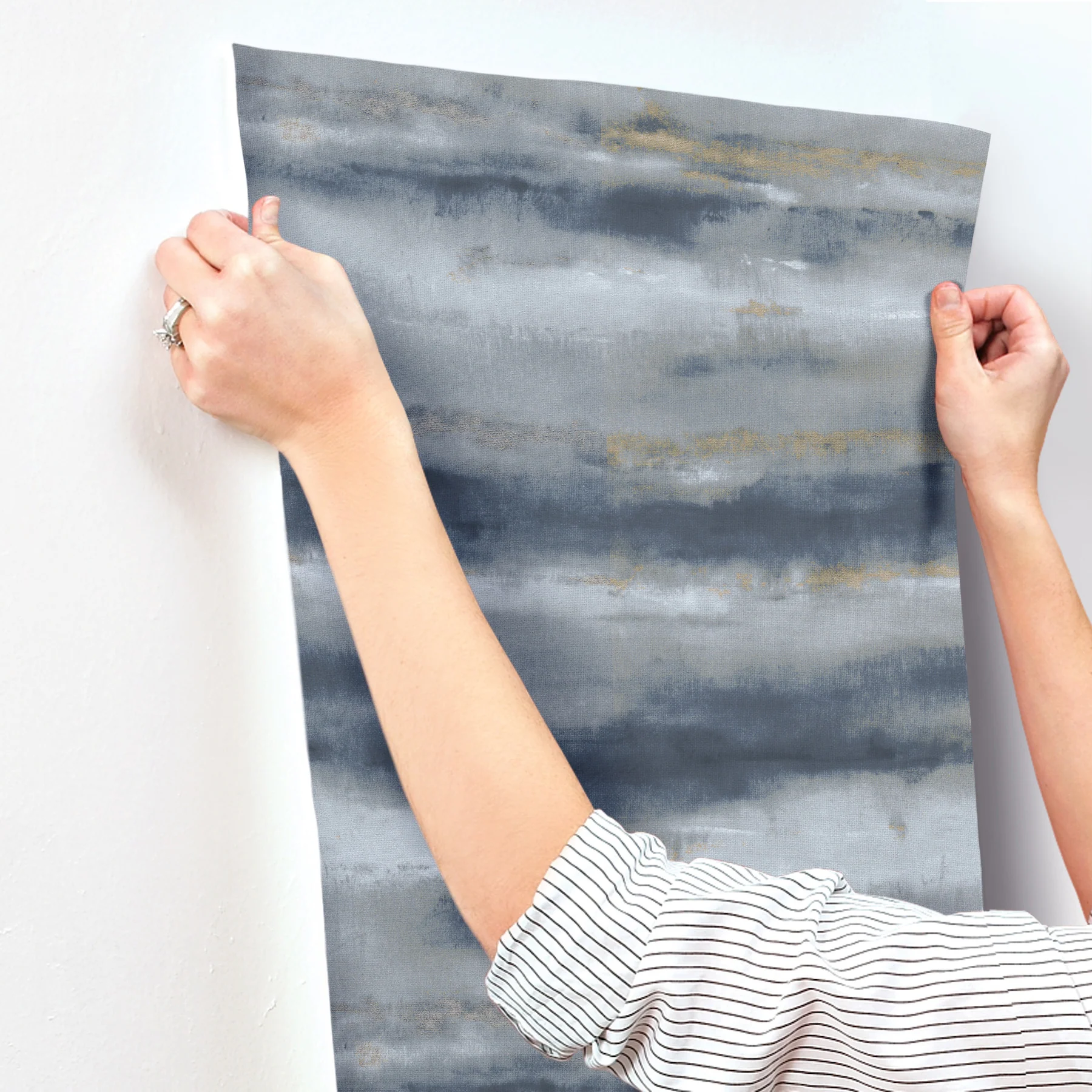 A-Street Prints 4202-481662 Ayla Indigo Abstract Stripe Wallpaper - Image 6