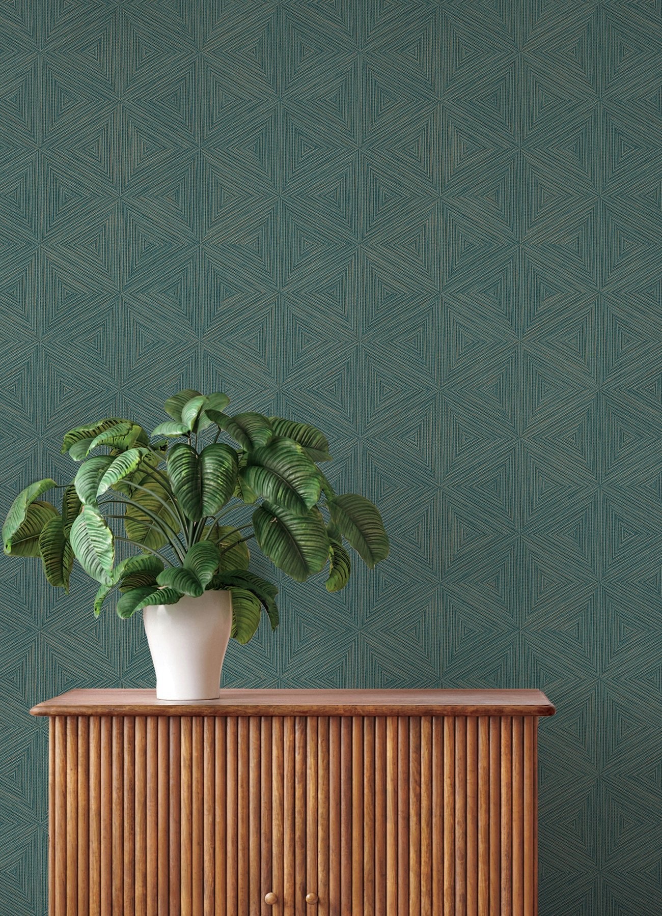 A-Street Prints 4202-571271 Anara Teal Geo Faux Grasscloth Wallpaper - Image 5