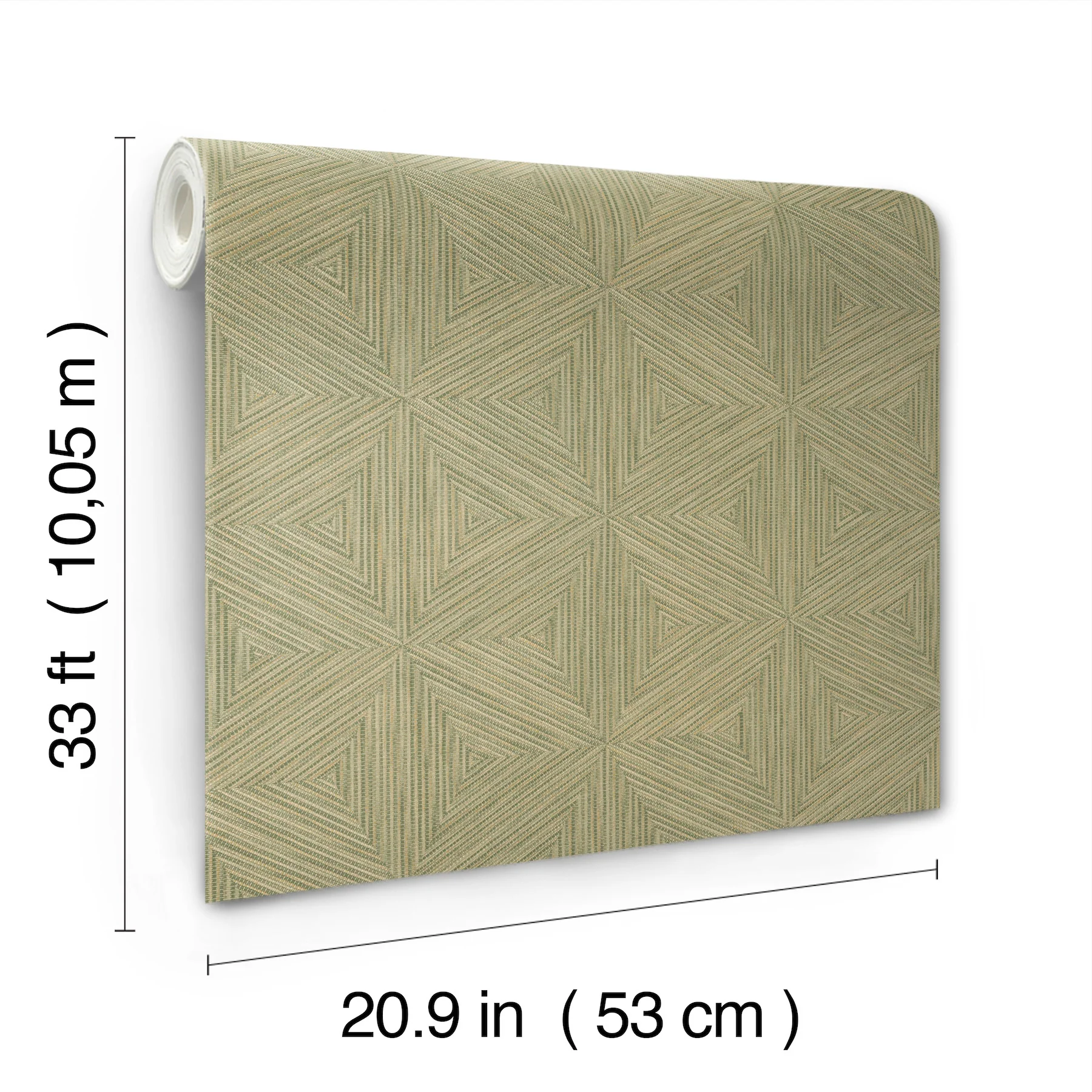 A-Street Prints 4202-571288 Anara Green Geo Faux Grasscloth Wallpaper - Image 3