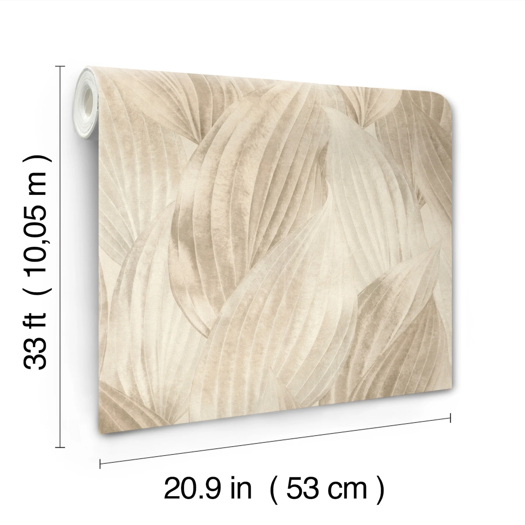 A-Street Prints 4202-571554 Melora Beige Leaf Wallpaper - Image 3