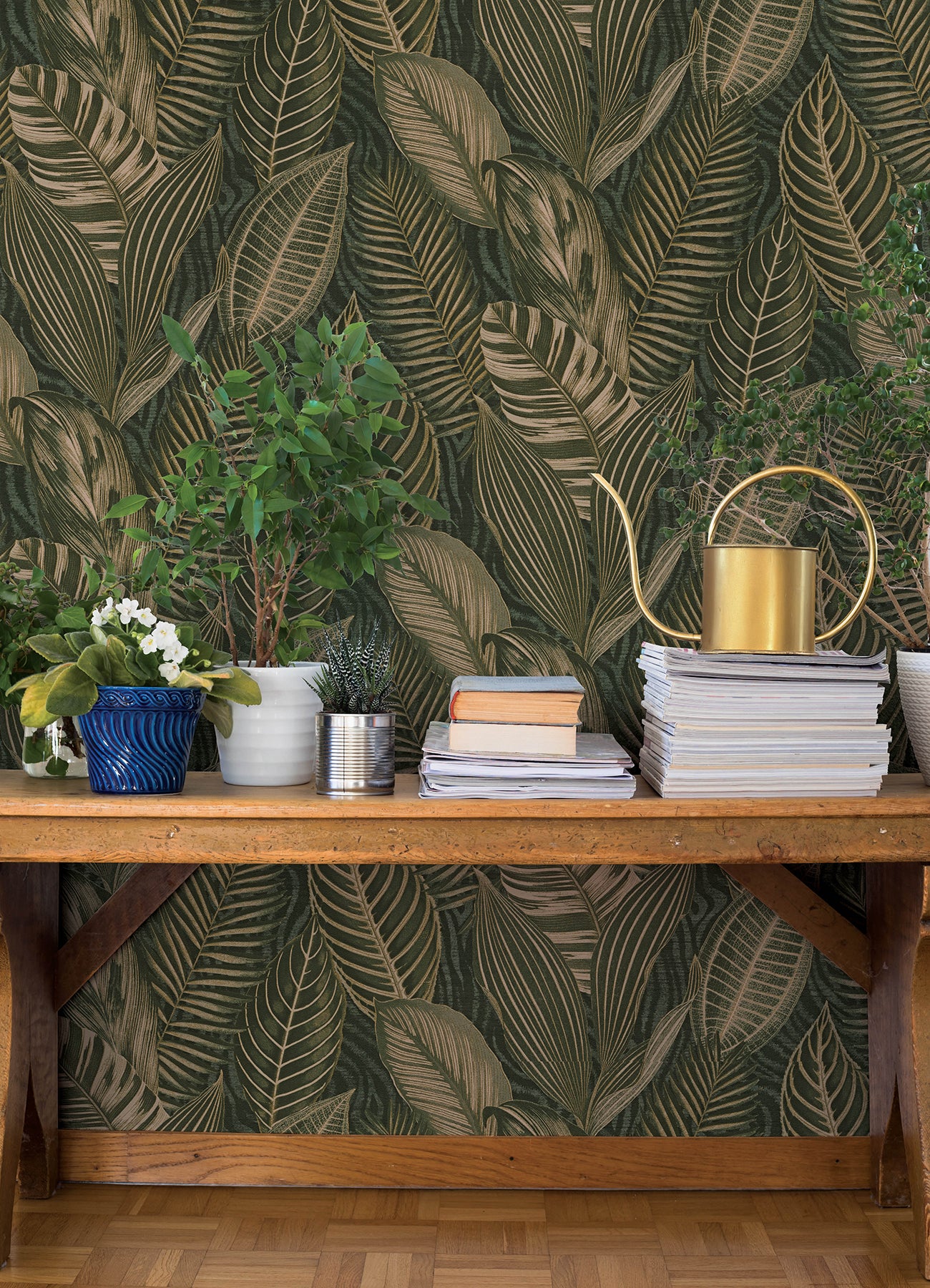 A-Street Prints 4202-751826 Acacius Dark Green Tropical Foliage Wallpaper - Image 3