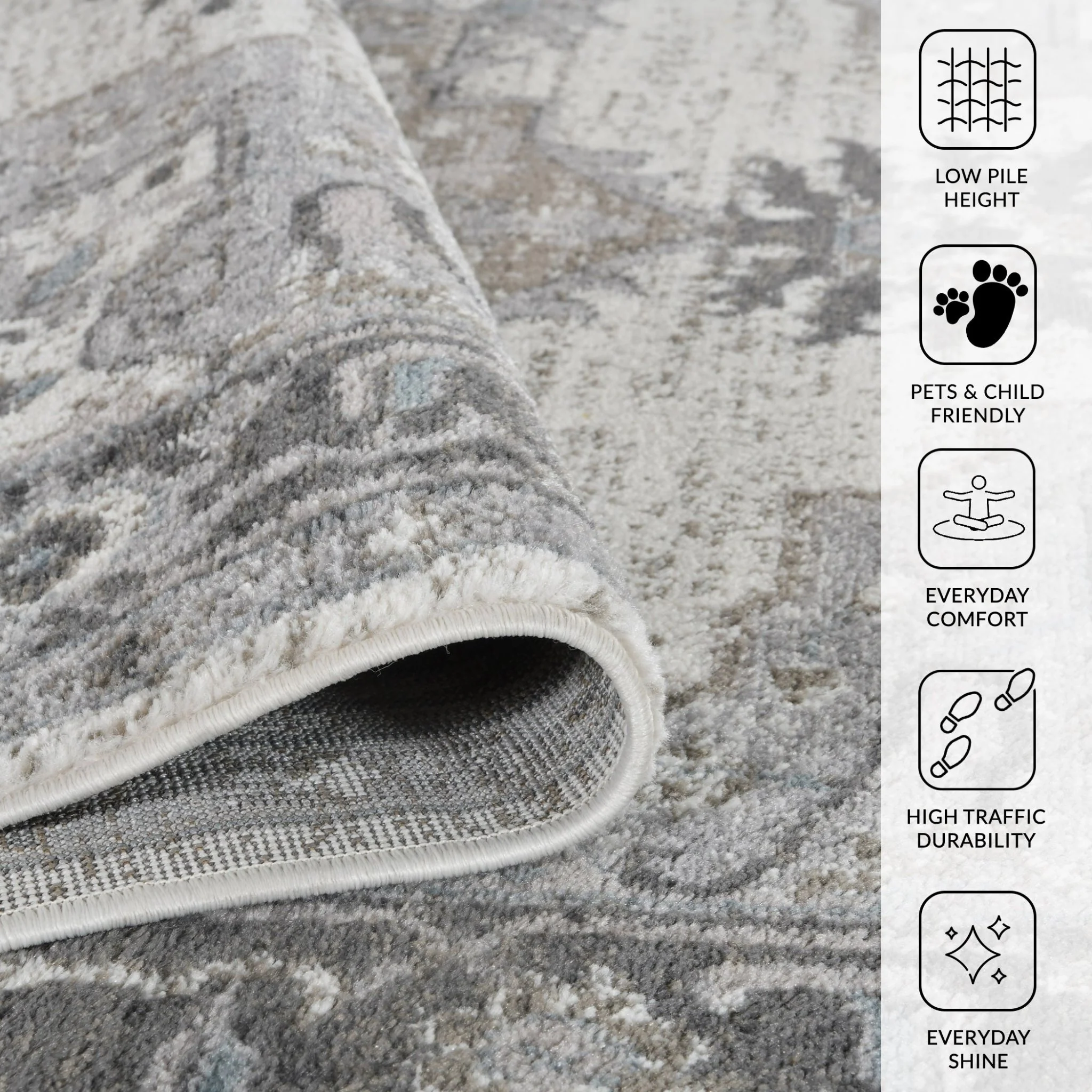 Amer Rugs ALX-51 Alexandria Classic Medallion /Stone Gray Area Rug - Image 9