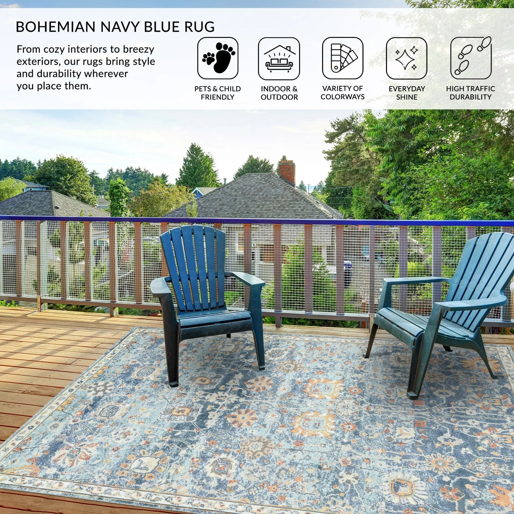 Amer Rugs BHM-5 Bohemian Classic Floral Area Rug - Image 10