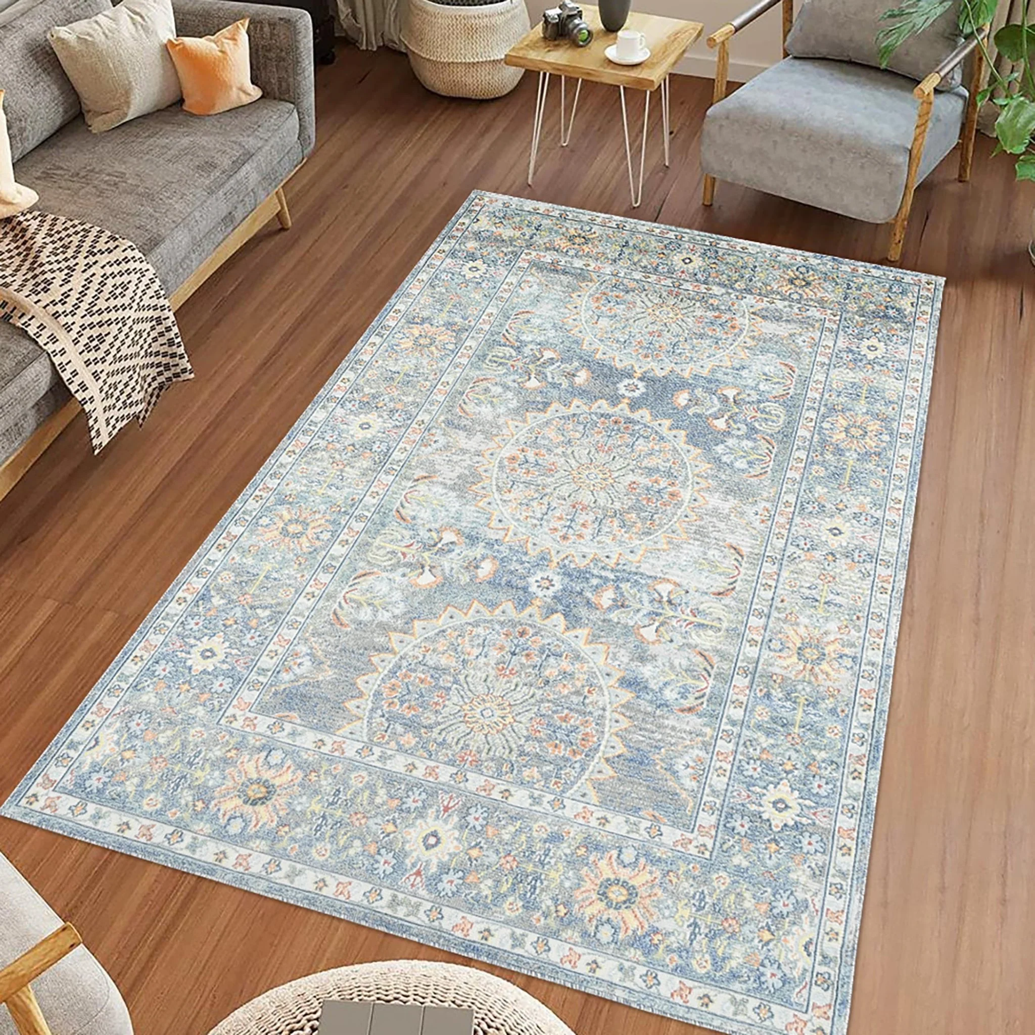 Amer Rugs BHM-7 Bohemian Transitional Bordered Area Rug - Image 5