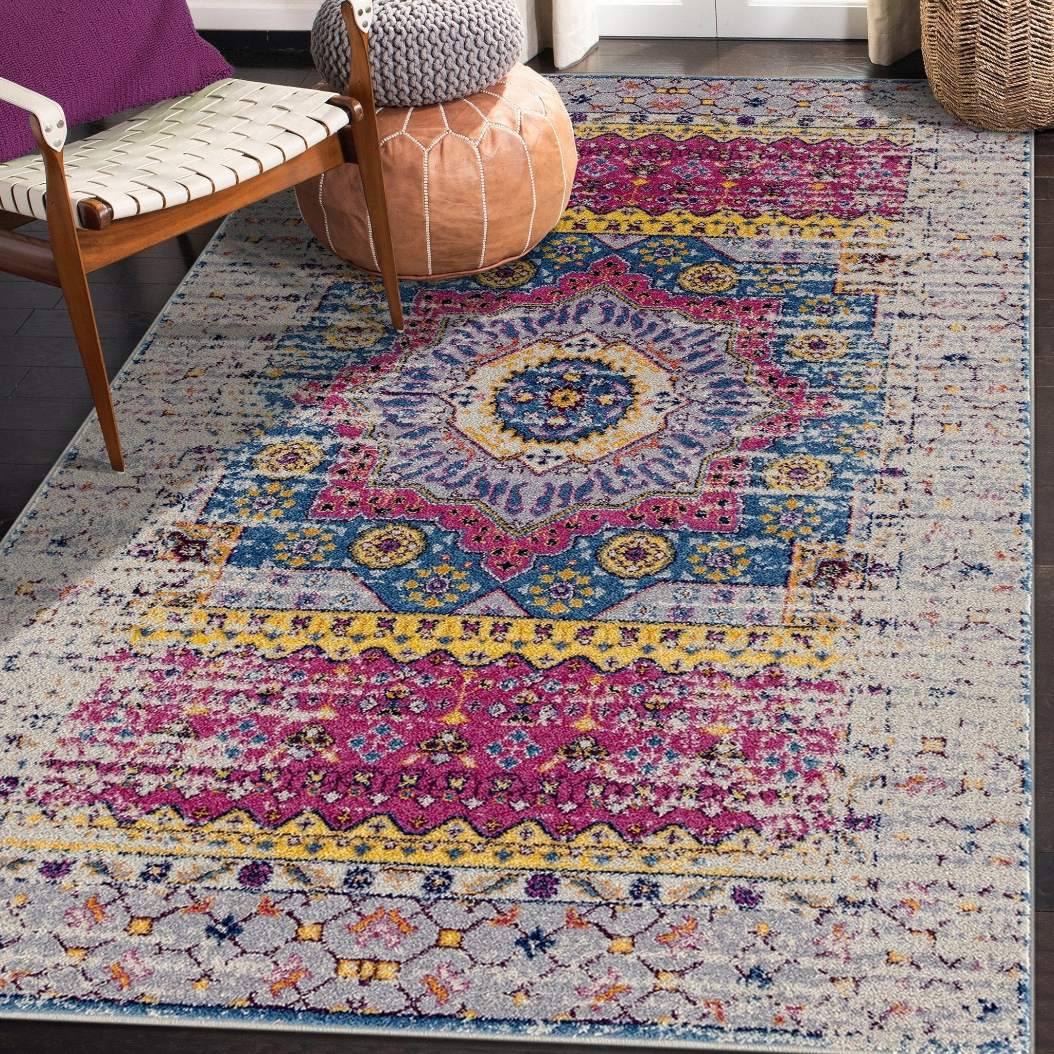 Amer Rugs MAN-35 Manhattan Bohemian Pattern /Pink Runner Rug, 2'6" X 7'6" Area Rug - Image 4