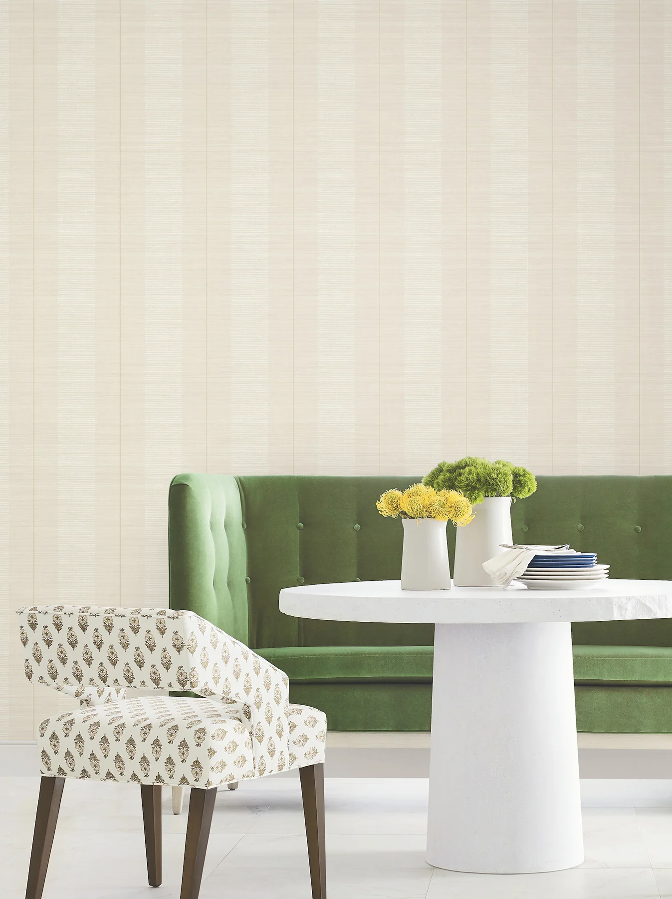 Antonina Vella LL3205 Colbert Stripe Ivory Textured Wallpaper - Image 4