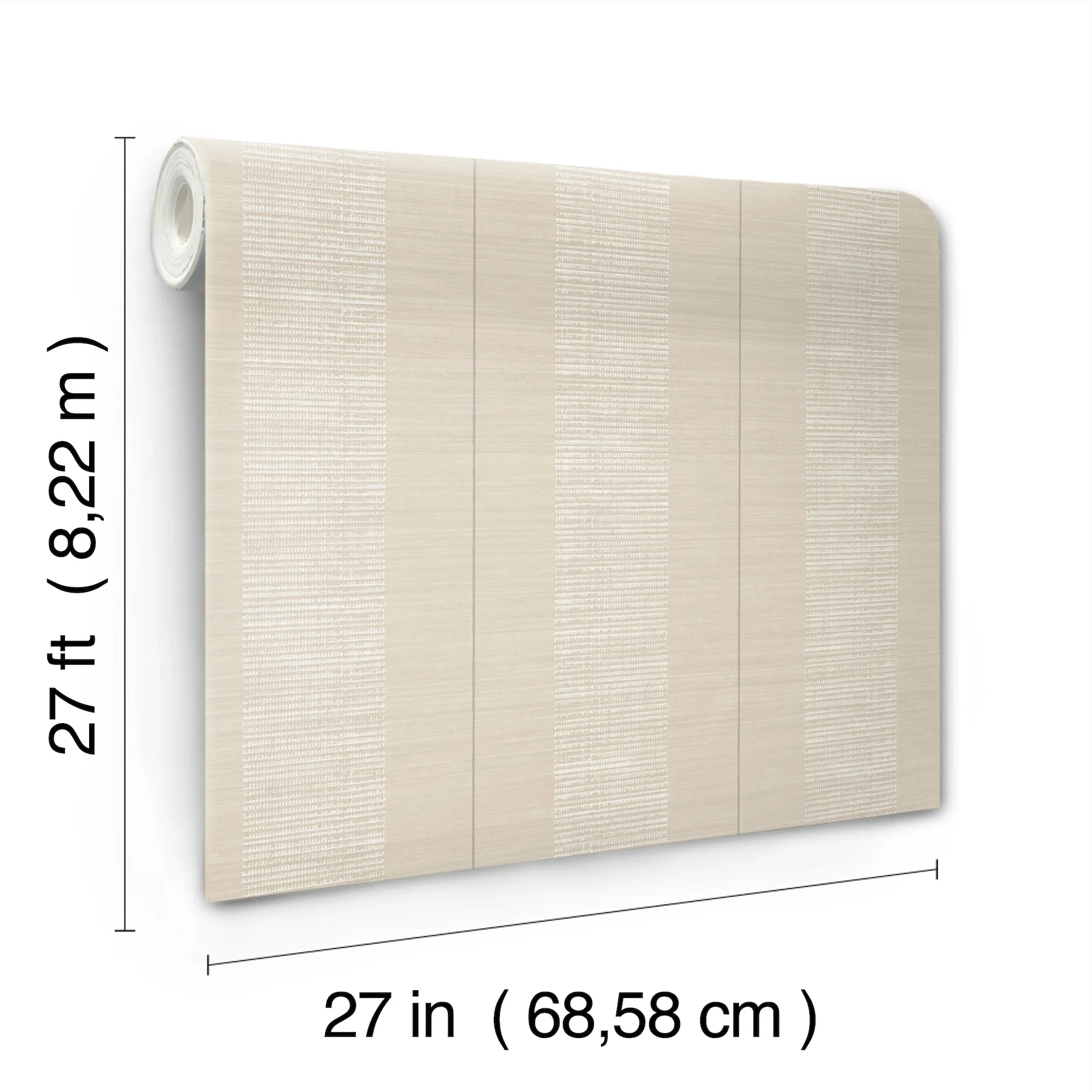 Antonina Vella LL3209 Colbert Stripe Taupe Textured Wallpaper - Image 2