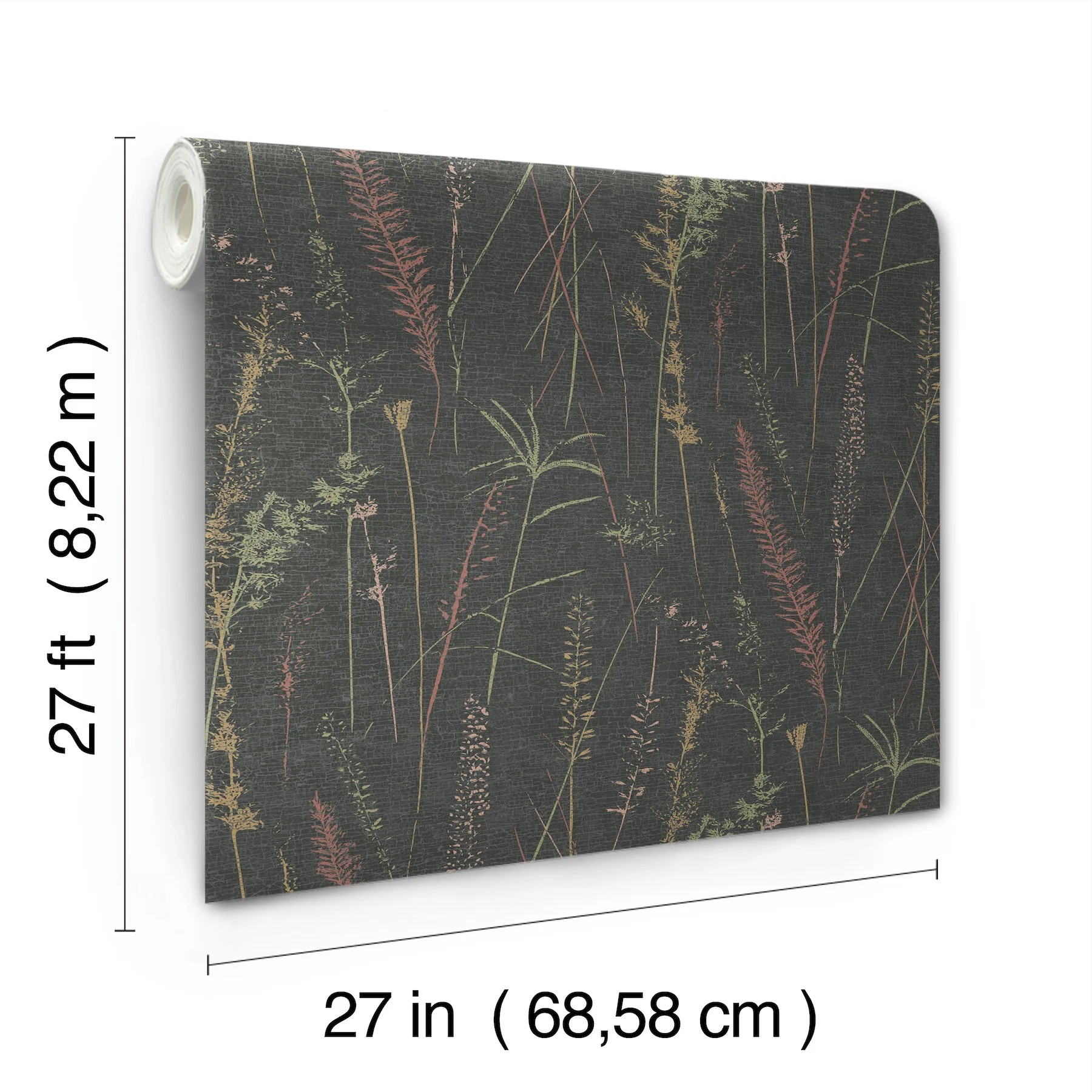 Antonina Vella LL3241 Meadow Splendor Black Botanical Wallpaper - Image 2
