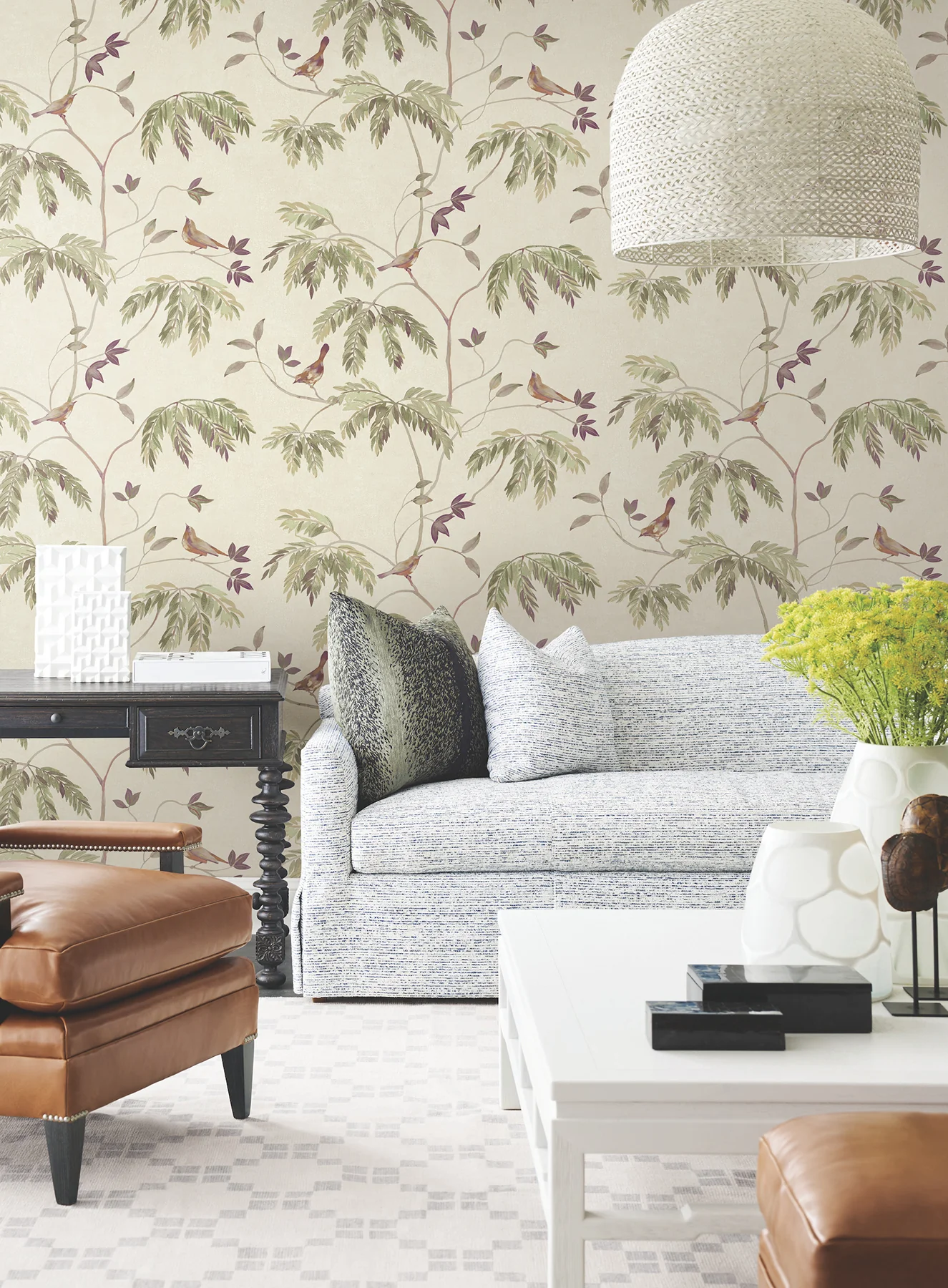 Antonina Vella LL3248 Cillian Plum Botanical Bird Trail Wallpaper - Image 4