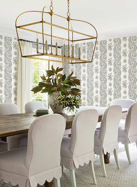 Antonina Vella VP1303 Beaumont Charcoal Floral Stripe Wallpaper - Image 4
