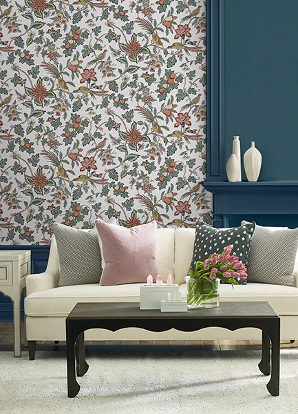 Antonina Vella VP1316 Parterre Coral Jacobean Wallpaper - Image 4