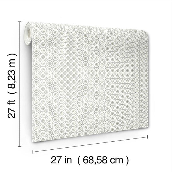 Antonina Vella VP1334 Priti Grey Floral Grid Wallpaper - Image 3