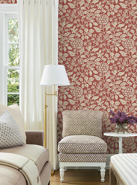 Antonina Vella VP1342 Rowen Ruby Botanical Wallpaper - Image 4