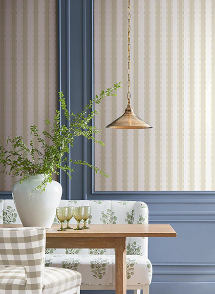 Antonina Vella VP1372 Tilford Beige Awning Stripe Wallpaper - Image 4