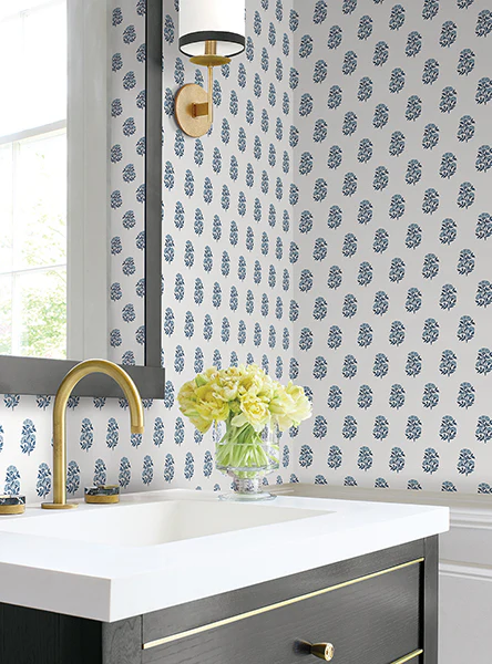 Antonina Vella VP1384 Sylvie Blue Floral Wallpaper - Image 4