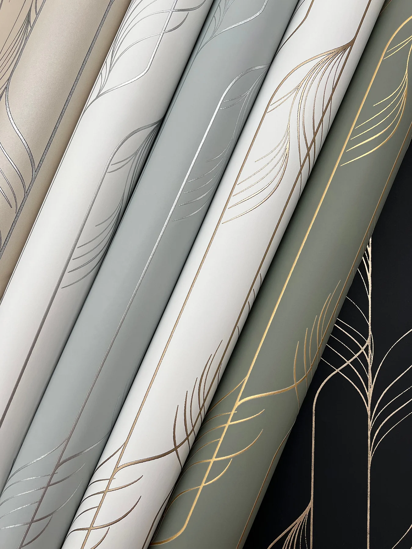 Candice Olson DF3305 Elemental Thread Black & Gold Wallpaper - Image 6