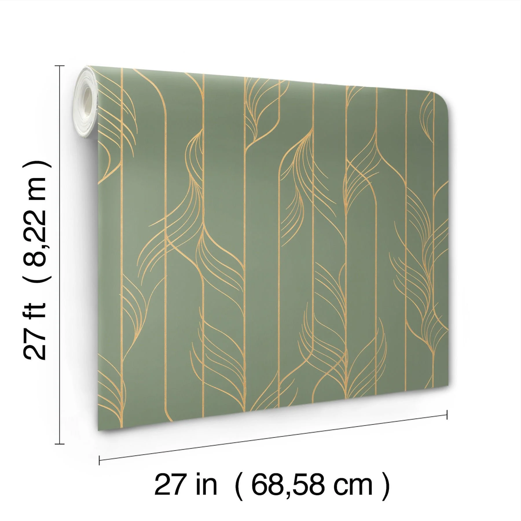 Candice Olson DF3306 Elemental Thread Green & Gold Wallpaper - Image 5