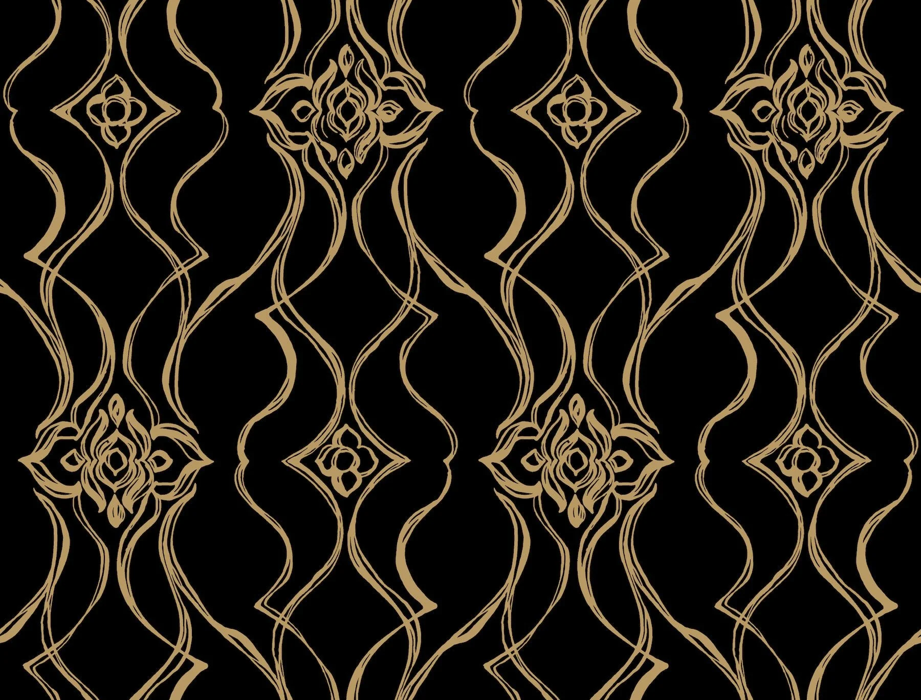 Candice Olson DF3371 Pirouette Black & Gold Wallpaper - Image 3