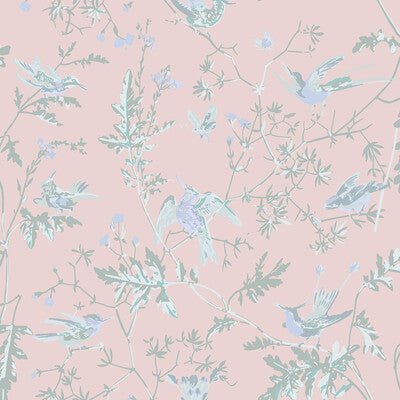 COLE & SON F125/1001.CS.0 HUMMINGBIRDS SILK BLUSH Fabric