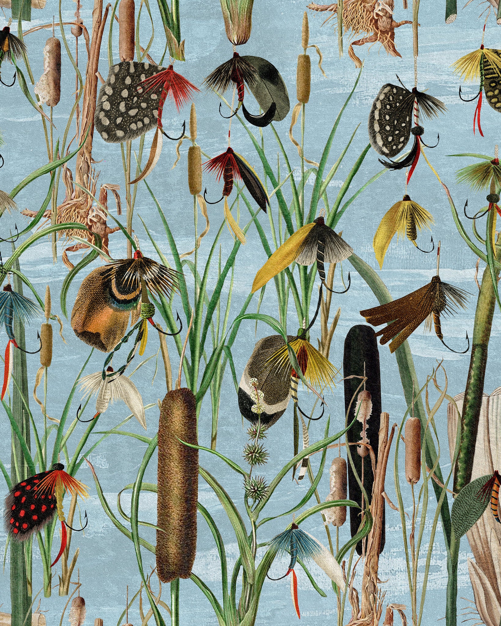 MindtheGap FISHING FLIES Aquamarine WP20721 Wallpaper - Image 6