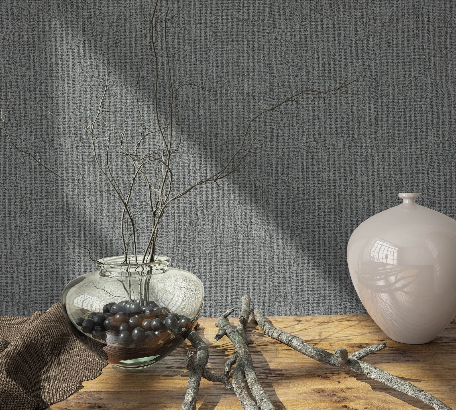 Galerie 34174 Wicker Texture Silver Grey Wallpaper - Image 3