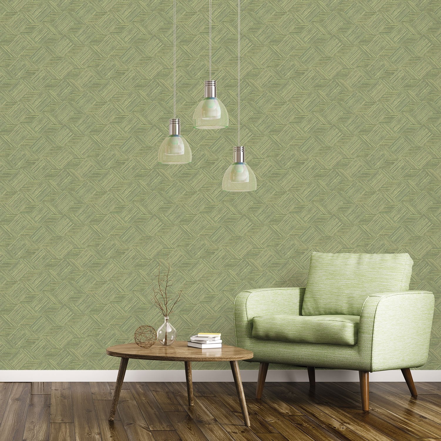 Galerie 7355 Grassy Tile Green Wallpaper - Image 2