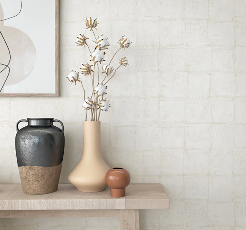 Galerie EN3041614 Textured Tile Cream Wallpaper - Image 2