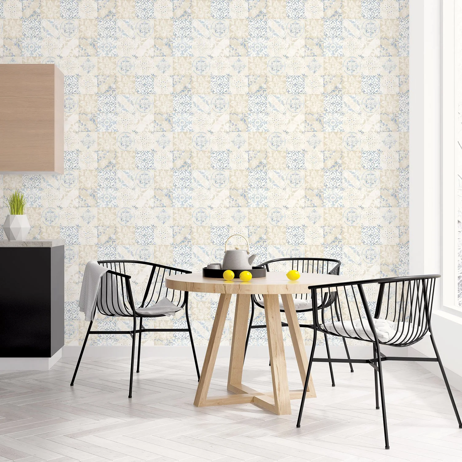 Galerie G12289 Tile Brick Stone Blue Wallpaper - Image 2
