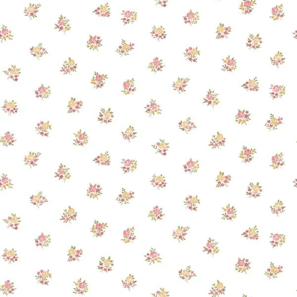 Galerie G23272 Floral Motif White Wallpaper