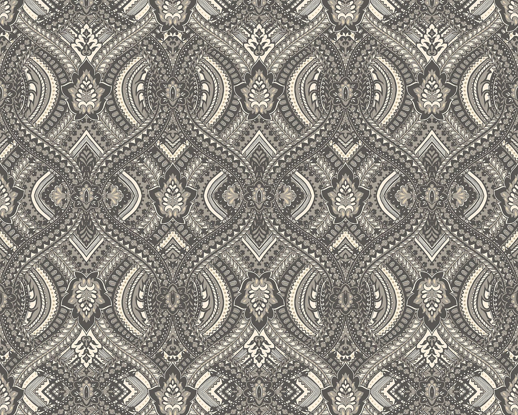 Hoopla Walls HWA1035PU Ogee Black Peel and Stick Wallpaper - Image 2