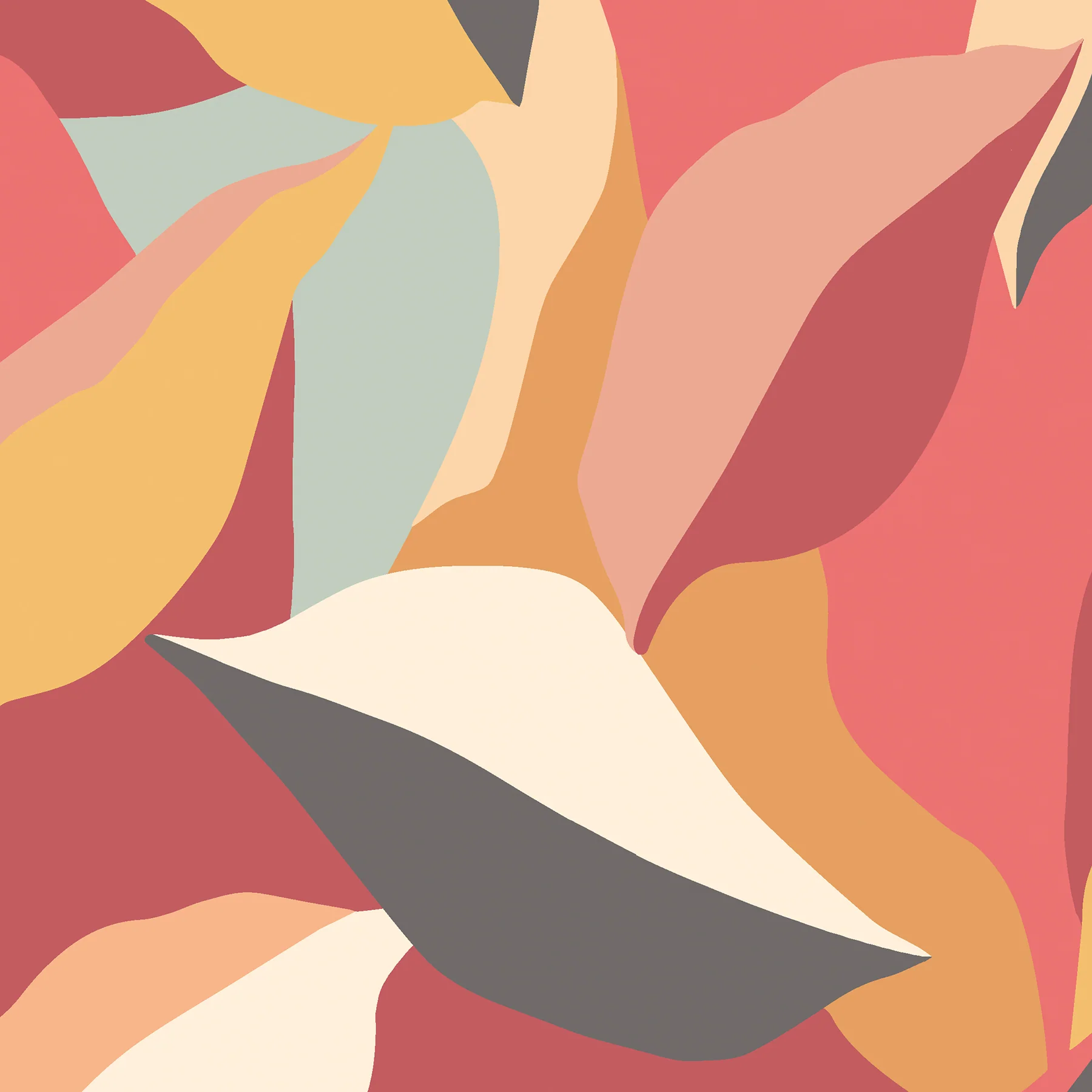 Hoopla Walls HWA1157PU Leafy Patchwork Spice Mix Peel and Stick Wallpaper - Image 2
