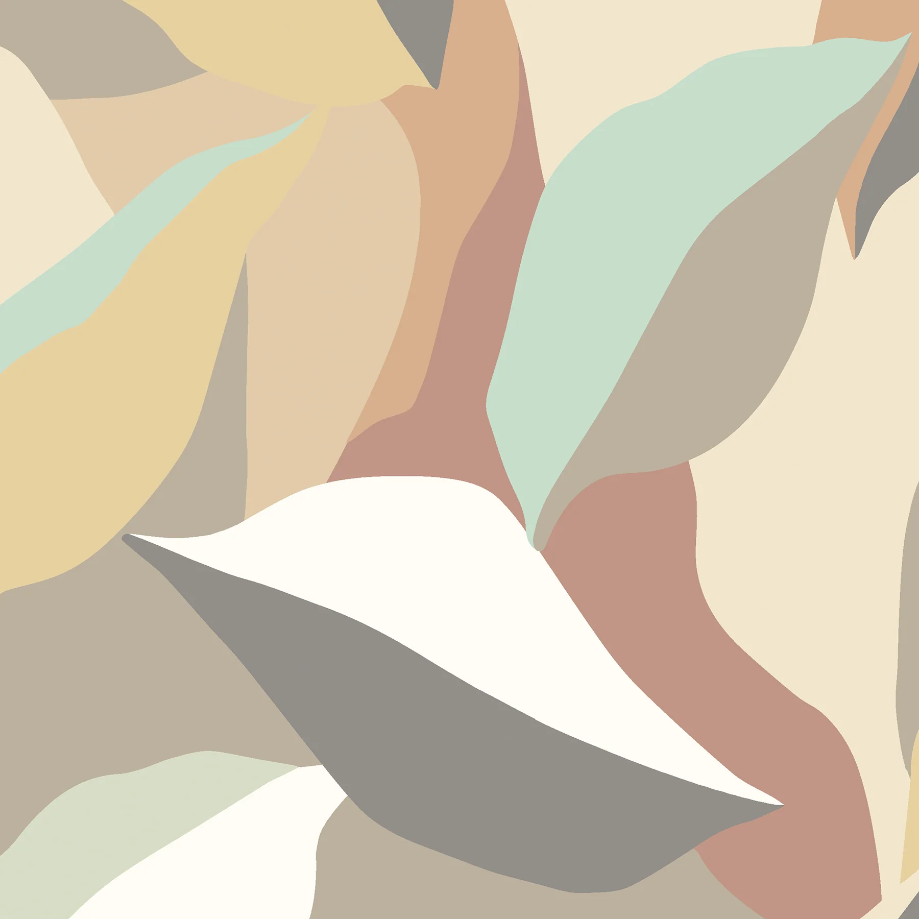 Hoopla Walls HWA1161PU Leafy Patchwork Caramel & Mint Peel and Stick Wallpaper - Image 2