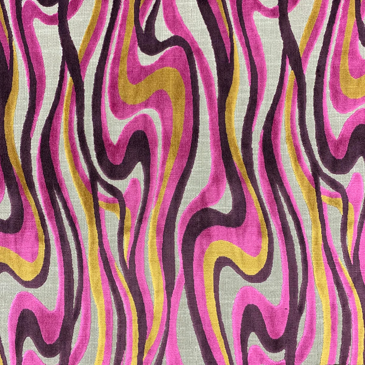Mag Fabrics 11414 WAZE MAGENTA Fabric - Image 3