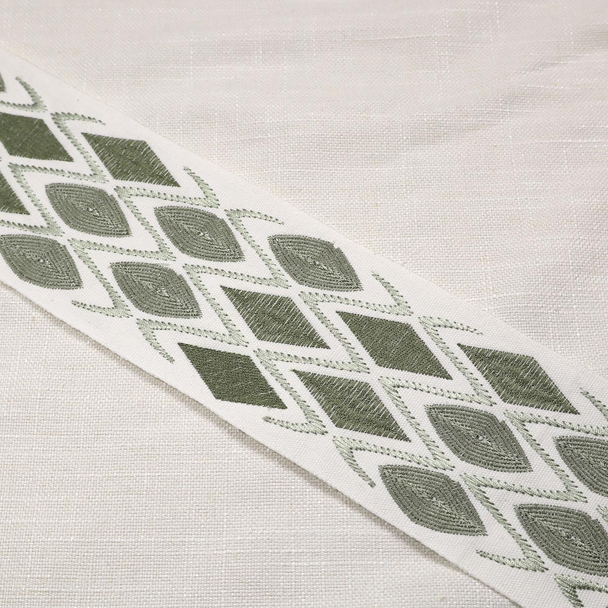 Mag Fabrics 11465 IKATA EMB TAPE THYME Fabric - Image 2