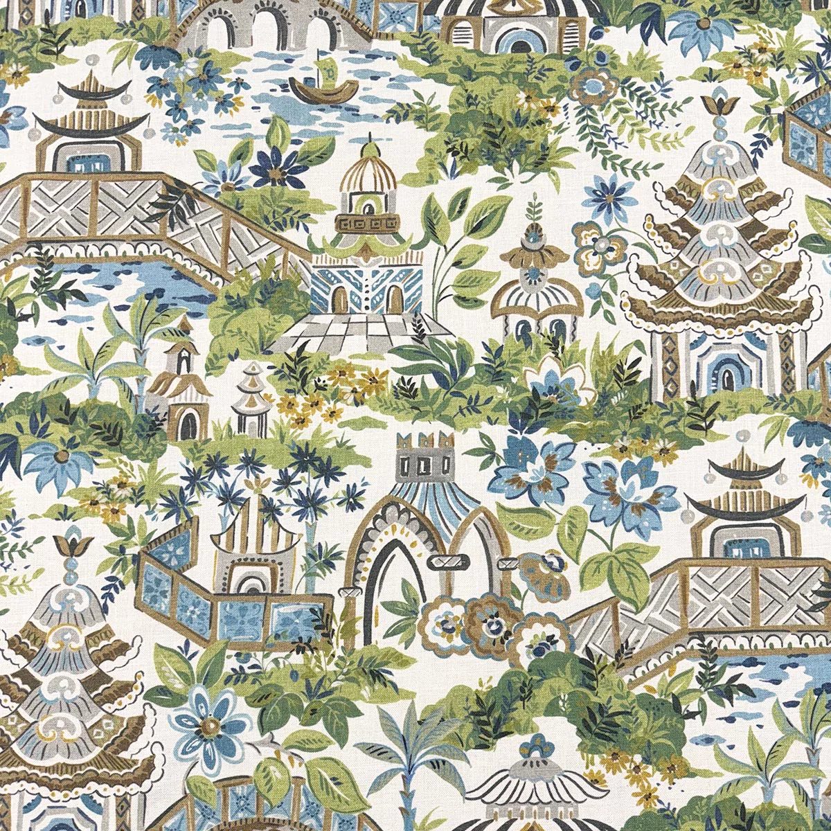 Mag Fabrics 11910 KYOTO BLUEGREEN Fabric
