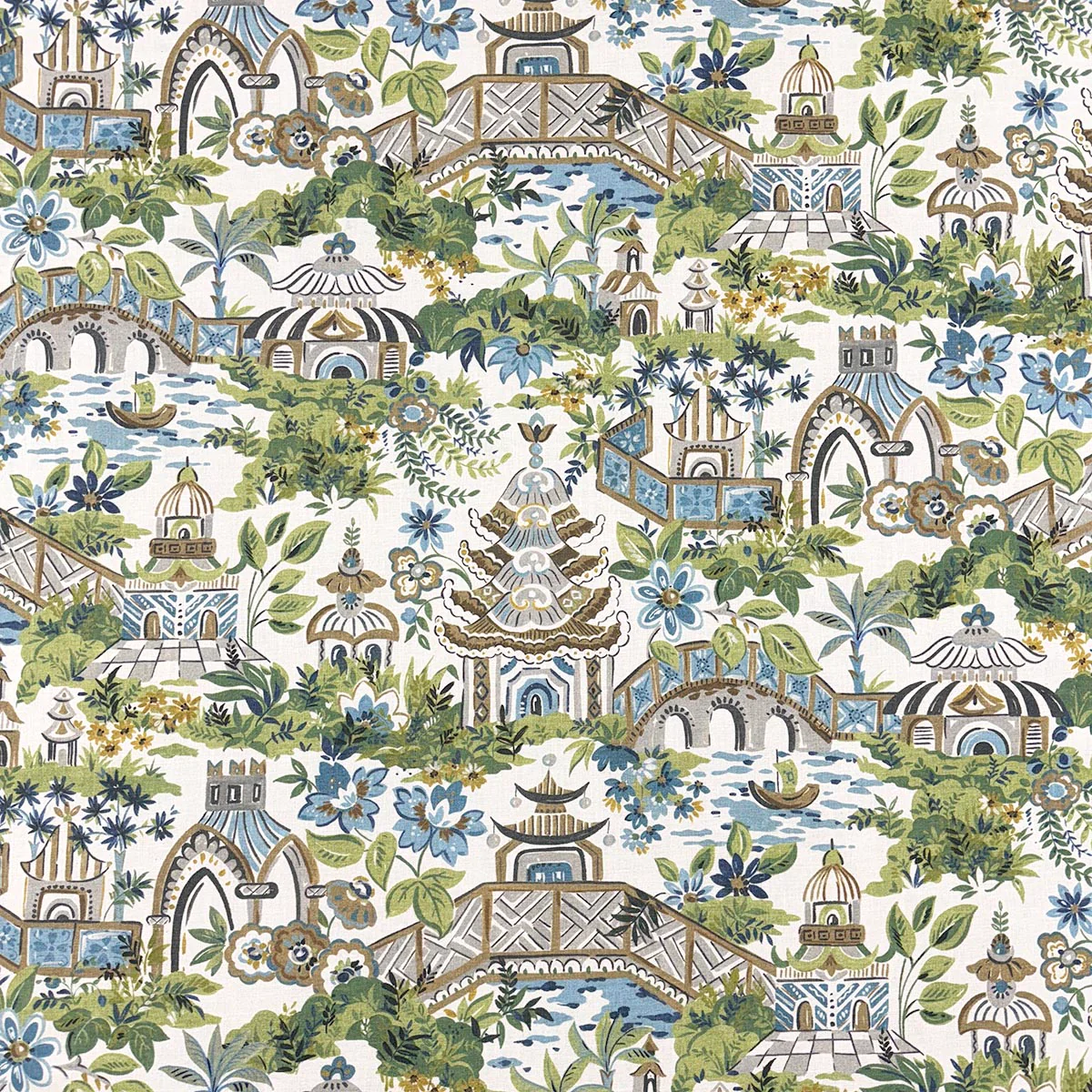 Mag Fabrics 11910 KYOTO BLUEGREEN Fabric - Image 2