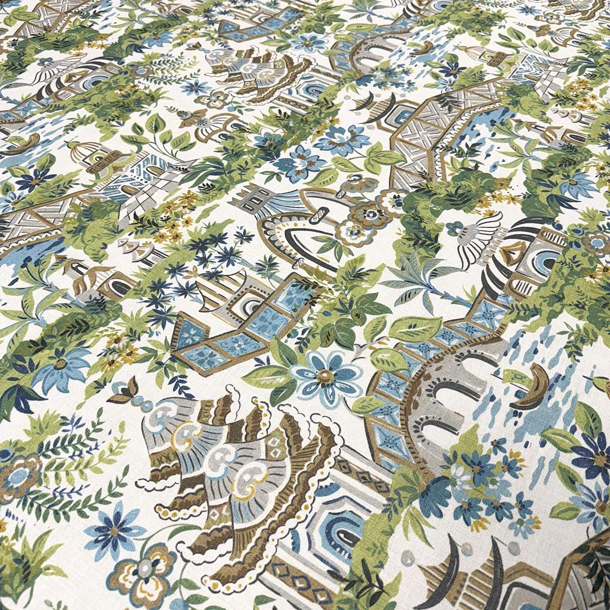 Mag Fabrics 11910 KYOTO BLUEGREEN Fabric - Image 4