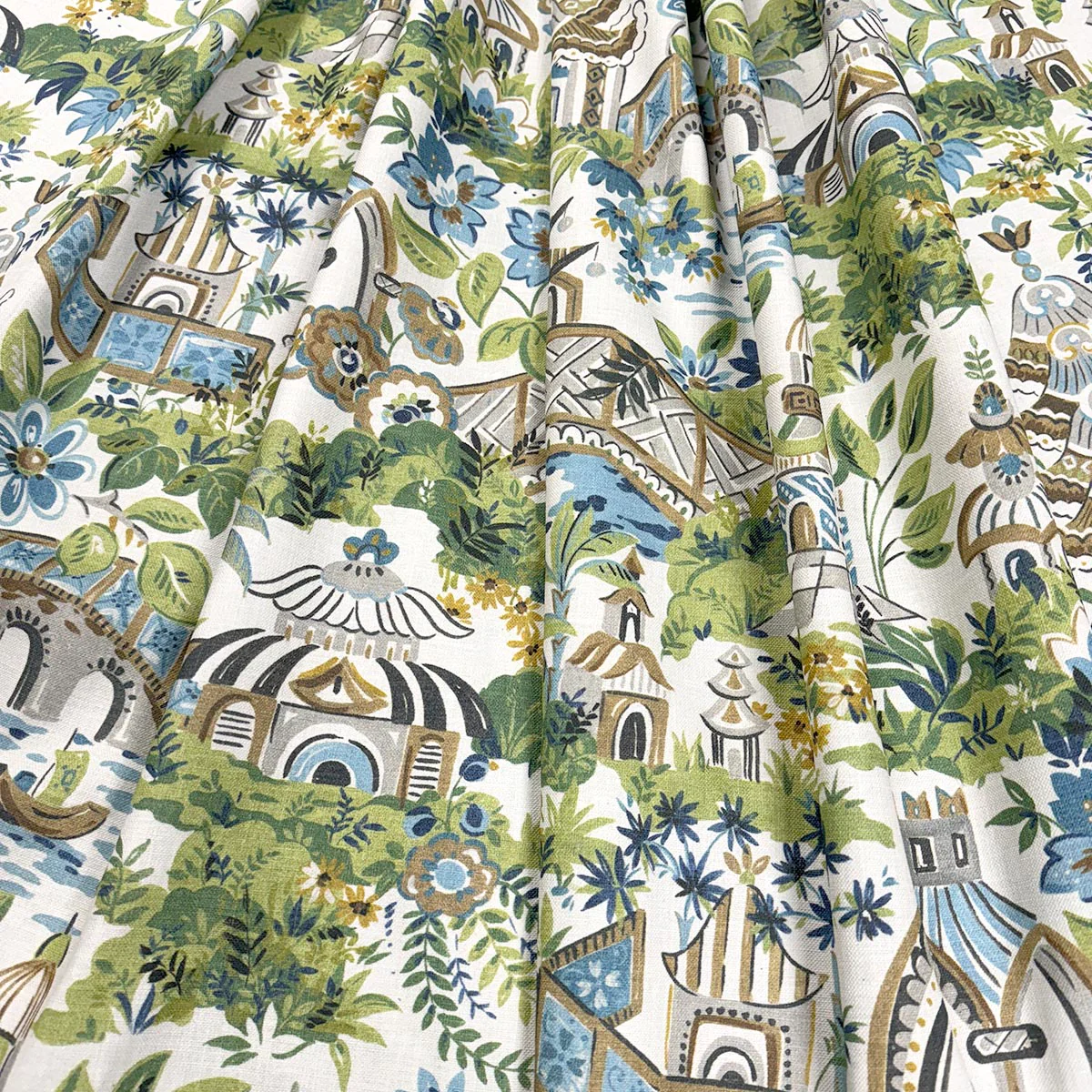 Mag Fabrics 11910 KYOTO BLUEGREEN Fabric - Image 5