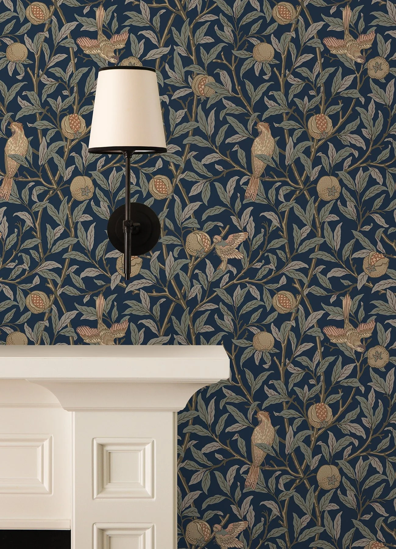 Morris & Co. MCS6590 Bird and Pomegranate Indigo Peel and Stick Wallpaper - Image 6