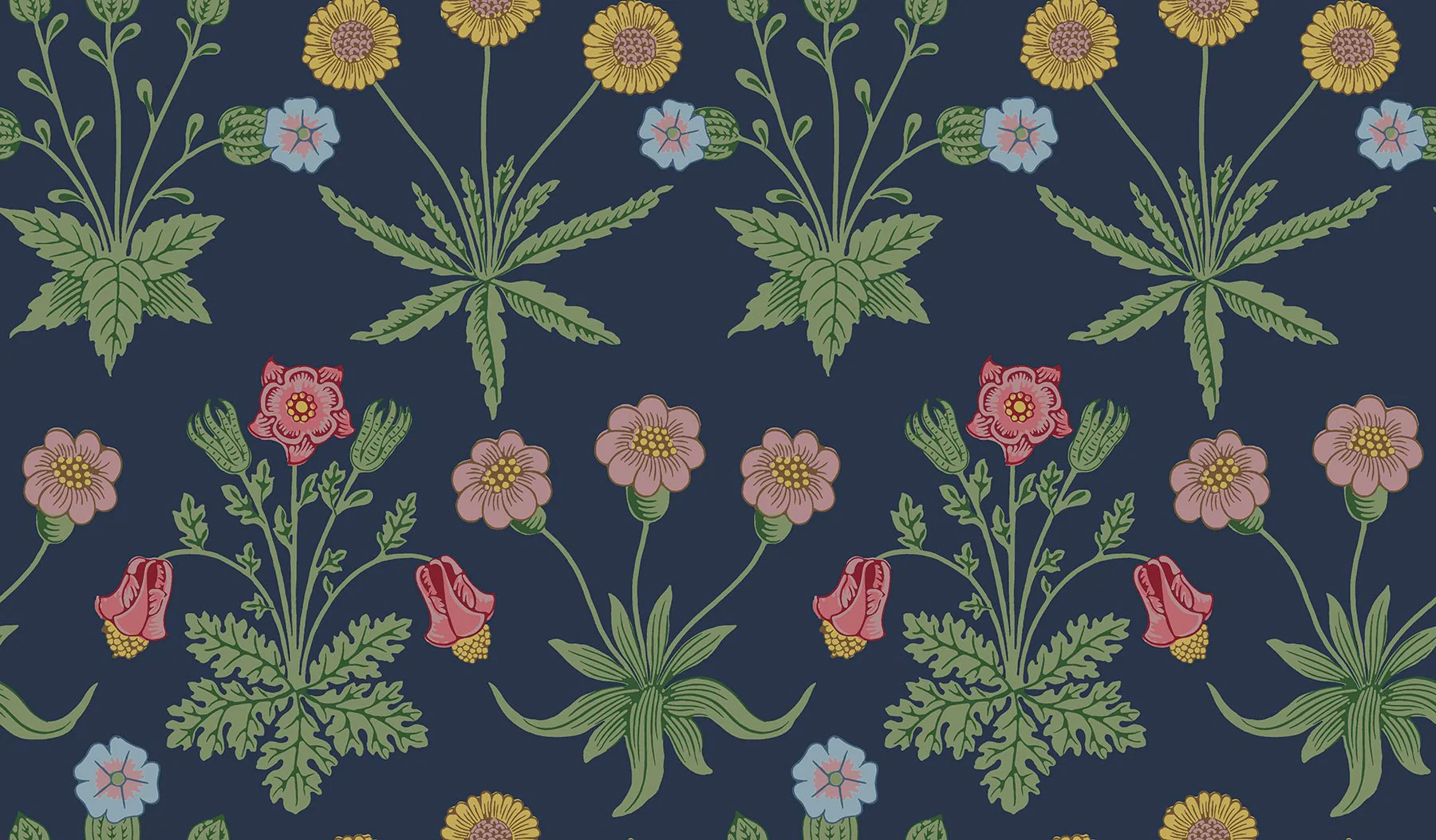 Morris & Co. MCS6597 Daisy Indigo Peel and Stick Wallpaper - Image 2