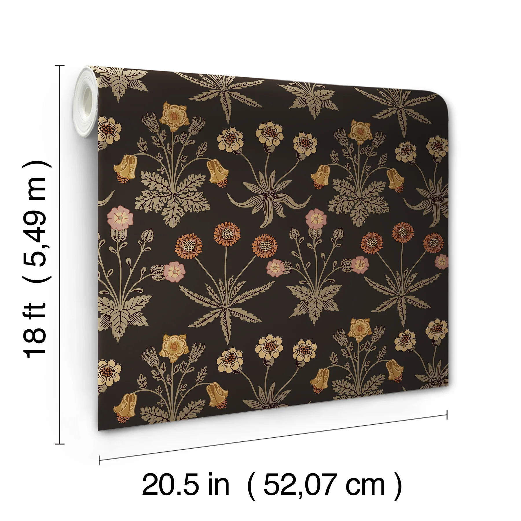 Morris & Co. MCS6598 Daisy Chocolate and Paprika Peel and Stick Wallpaper - Image 2