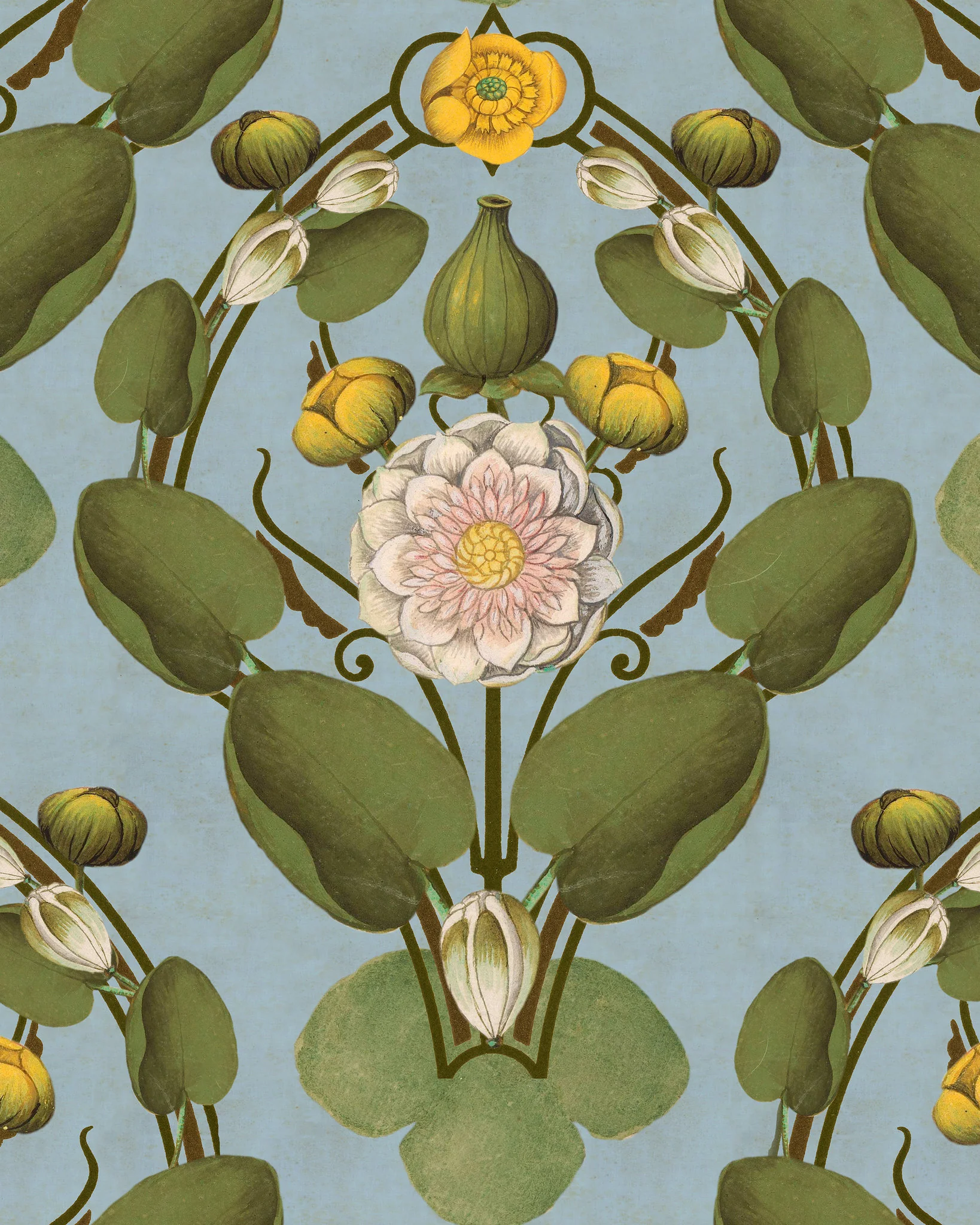 MindtheGap NYMPHAEA Powder Blue WP20727 Wallpaper - Image 2