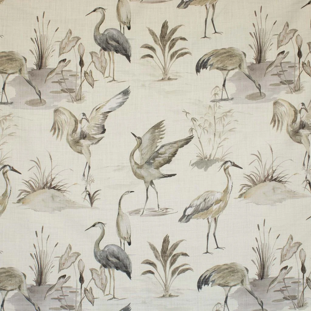 RM Coco Dancing Cranes Bluestone 14007612 Fabric