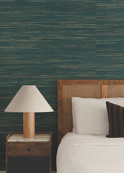 Ronald Redding GRL86126 Multicolored Hemp Teal Wallpaper - Image 4