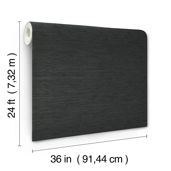 Ronald Redding GRL86132 Painted Hemp Charcoal Wallpaper - Image 3