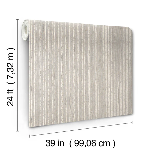 Ronald Redding GRL88030 Striped Cotton Gardenia Wallpaper - Image 3