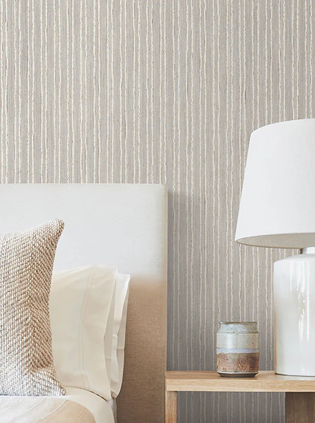 Ronald Redding GRL88030 Striped Cotton Gardenia Wallpaper - Image 4
